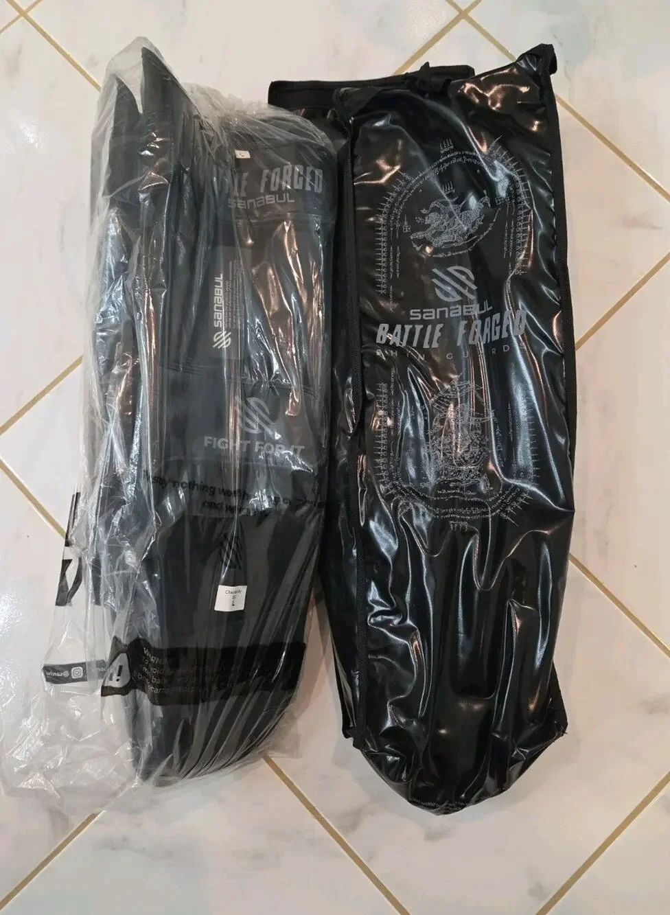 Sanabul Battle Forged Muay Thai Shin Guards Black Large MMA Kickboxing mens